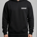 Black Hoodie with “MORE COURAGE” Back Print