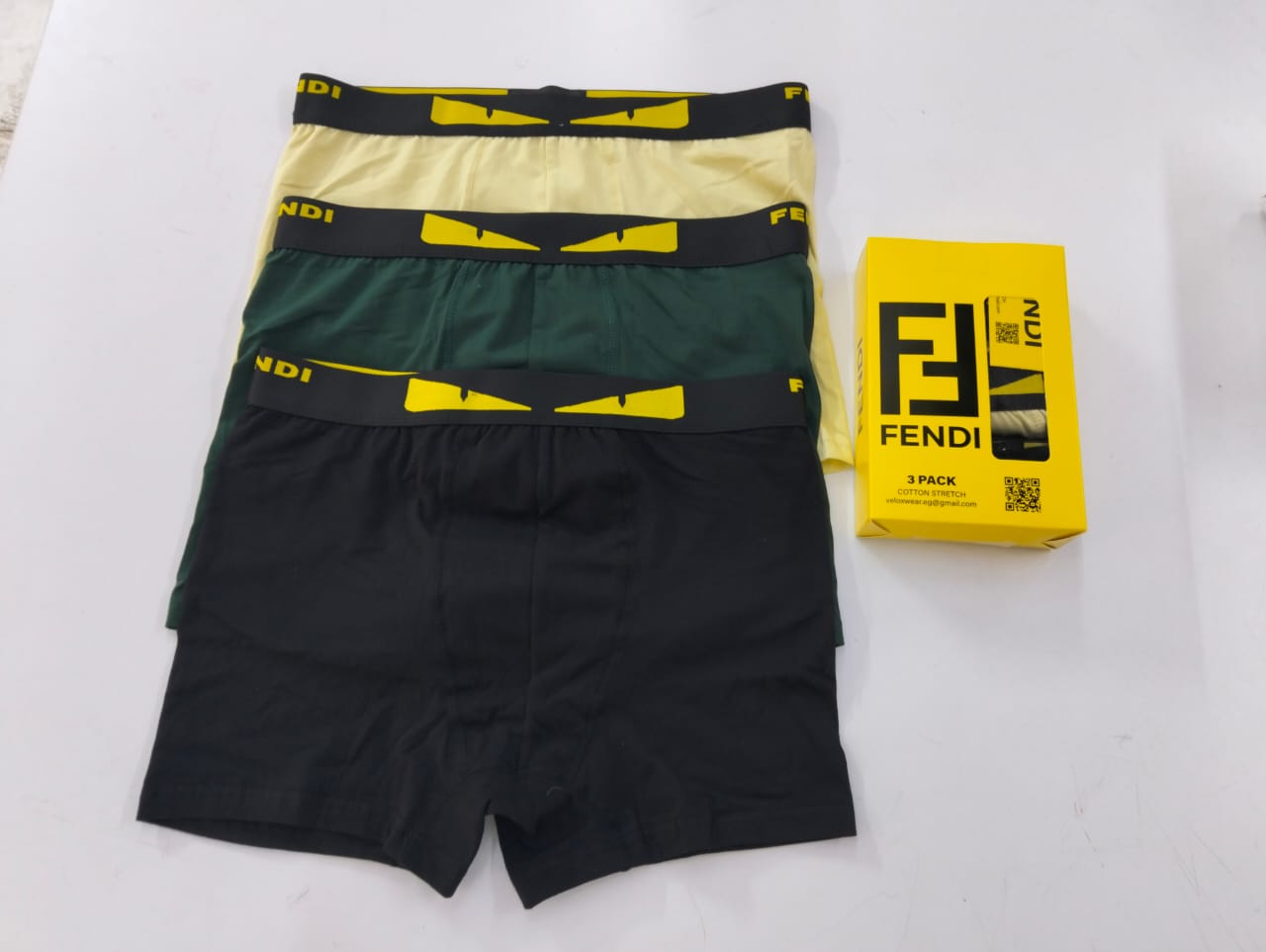 FENDI Men’s Boxer Briefs – 3 Pack (Cotton Stretch)