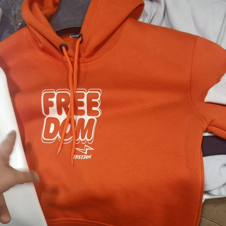 “FREEDOM” Graphic Hoodie – Orange