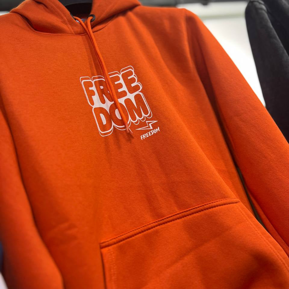 “FREEDOM” Graphic Hoodie – Orange