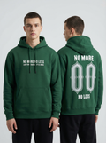 Green Hoodie with “NO MORE NO LESS” Print
