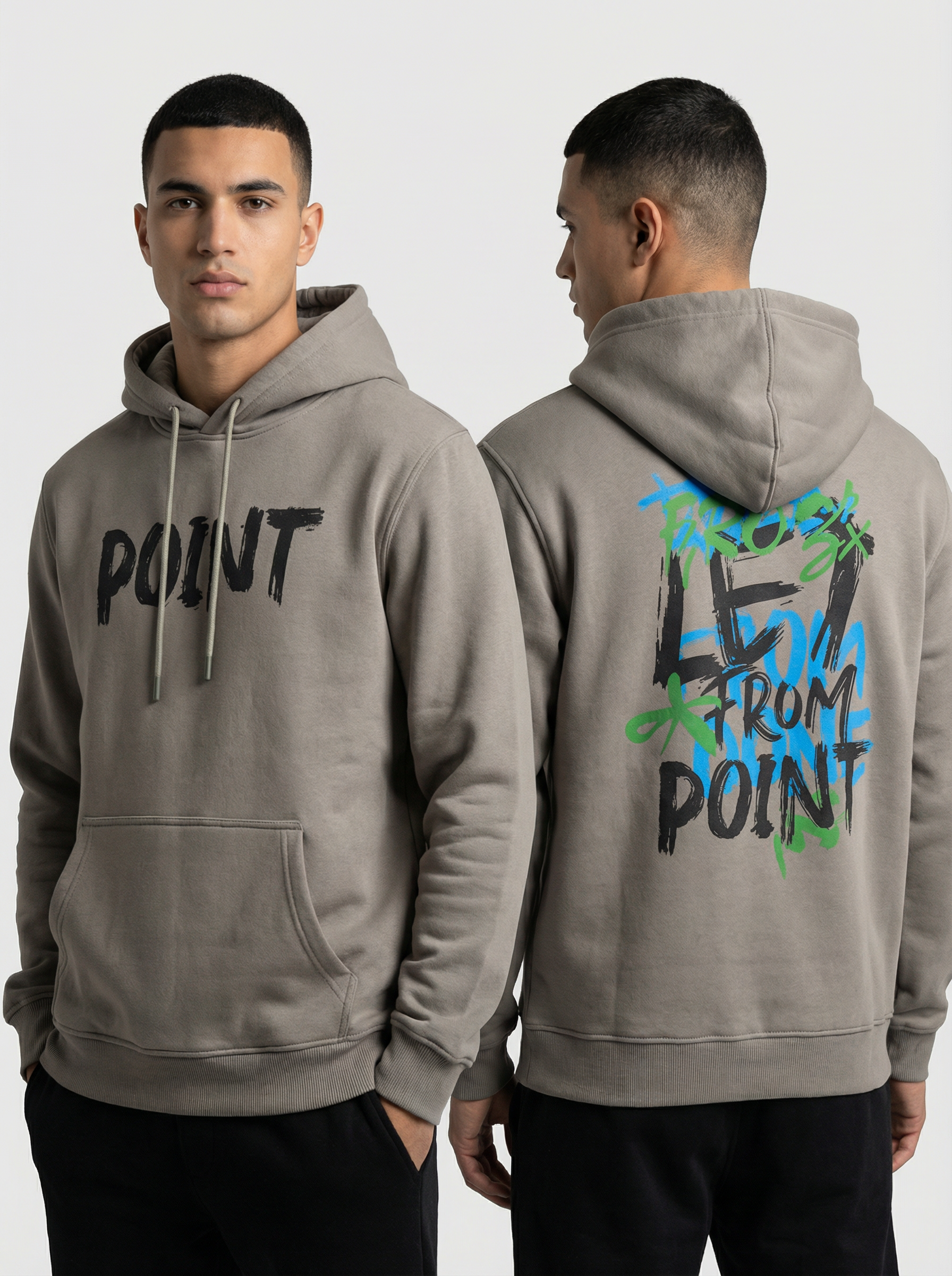 “POINT” Graffiti Graphic Hoodie